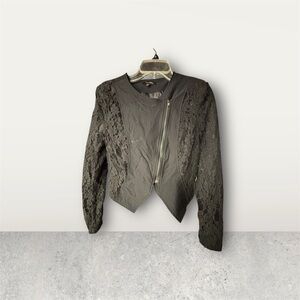 *winter sale*Chic Black Lace Women's Blazer